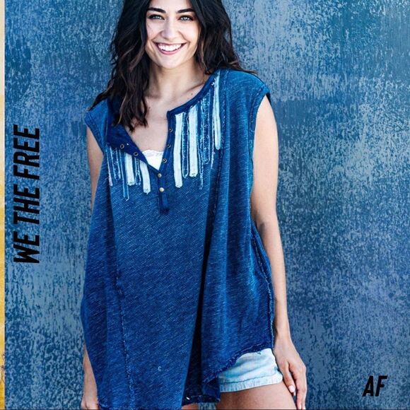 WE THE FREE HARVEY TANK TOP NWT NEW NAVY XS - Picture 1 of 9